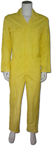 Kinderoverall polyester - katoen  - 164 - Geel