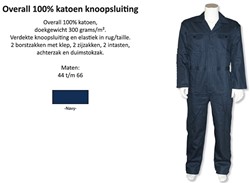 Overall 100% katoen knoopaansluiting