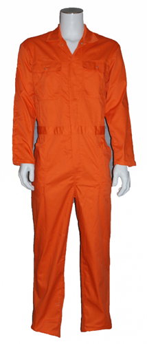 Kinderoverall polyester - katoen  - 128 - Oranje