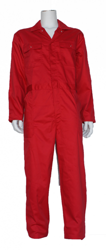 Kinderoverall polyester - katoen  - 128 - Rood