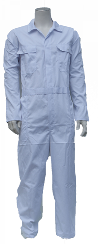 Kinderoverall polyester - katoen  - 128 - Wit