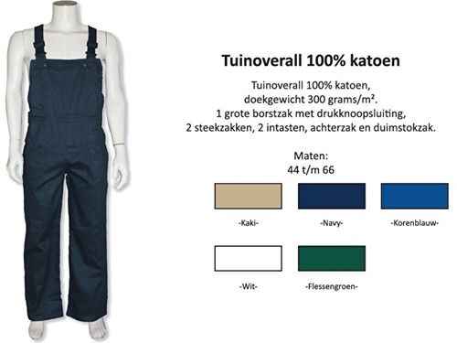 Tuinoverall 100% katoen Verschillende kleuren