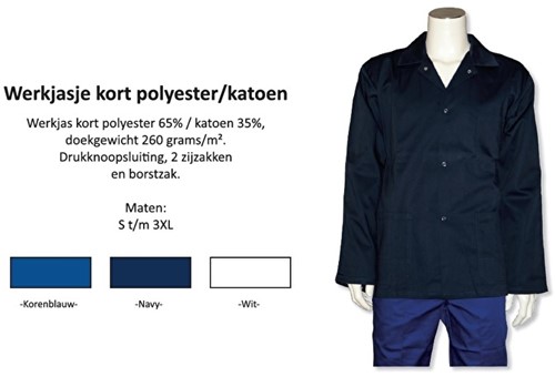 Werkjas polyester - katoen Verschillende kleuren